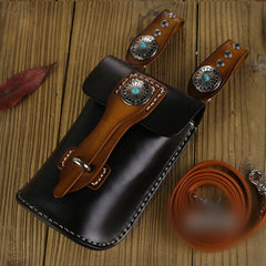 Leather Belt Pouch Mens Small Cases Waist Bag Hip Pack Belt Bag Fanny Pack Bumbag for Men - iwalletsmen