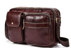 Cool Mens Leather Messenger Bag Small Shoulder Bag Crossbody Bag for men - iwalletsmen