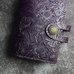 Handmade Leather Floral Mens Cool billfold Wallet Card Holder Small Card Slim Wallets for Men