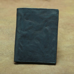 Vintage Brown Leather Men's Bifold Small Wallet Black Slim Vertical billfold Wallet For Men - iwalletsmen
