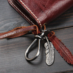 Handmade Leather Mens Chain Biker Wallet Cool Leather Wallet Wrist Wallets for Men