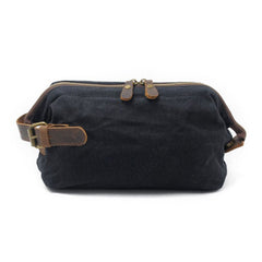 Cool Canvas Leather Mens Zipper Wristlet Bag Vintage Clutch Zipper Bag for Men - iwalletsmen