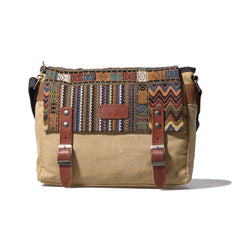 Vintage Mens Canvas Gray Cool Side Bag Messenger Bag Shoulder Bag for Men - iwalletsmen