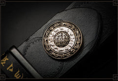 Handmade Genuine Leather Mens Belt Custom Cool Leather Men Black Belt for Men