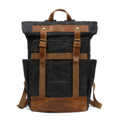 Waxed Canvas Mens Travel Backpack Canvas School Backpack Laptop Backpack for Men - iwalletsmen