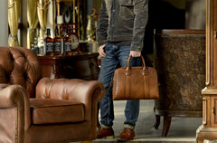 Genuine Leather Mens Cool Messenger Bag Briefcase Work Bag Business Bag for men