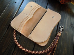 Handmade Leather Biker Wallet  Mens Cool Chain Wallet Trucker Wallet with Chain