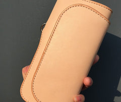 Handmade Leather Biker Wallet Mens Cool Chain Wallet Trucker Wallet with Chain