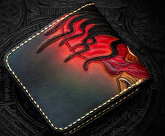 Handmade Leather Mah¨¡k¨¡la Tooled Mens billfold Wallet Cool Leather Wallet Slim Wallet for Men