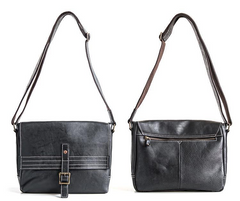 Genuine Leather Mens Cool Messenger Bag iPad Bag Chest Bag Bike Bag Cycling Bag for men