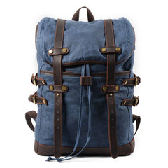 Waxed Canvas Mens Travel Backpack Canvas Hiking Backpack Canvas Backpack for Men - iwalletsmen
