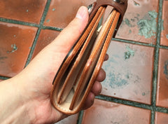 Handmade Leather Biker Wallet Mens Cool billfold Chain Wallet Trucker Wallet with Chain