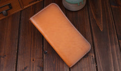 Handmade Leather Mens Clutch Wallet Cool Leather Wallet Long Phone Wallets for Men