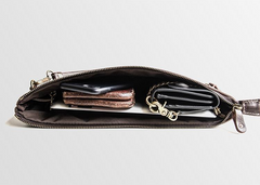 Handmade Leather Mens Cool Long Leather ipad bag Bifold Clutch Wallet for Men - iwalletsmen