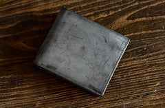 Genuine Leather Mens Cool billfold Leather Wallet Men Small Wallets Bifold for Men