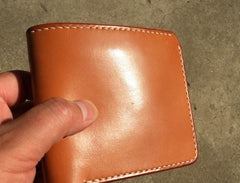 Handmade Leather Mens Cool billfold Leather Wallet Men Small Wallets Bifold for Men