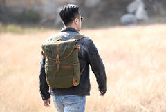 Canvas Mens Cool Backpack Bag Sling Bag Large Travel Bag Hiking Bag for Men