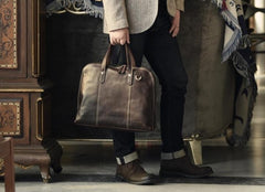 Genuine Leather Mens Cool Messenger Bag Briefcase Work Bag Business Bag for men