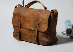Handmade Leather Mens Cool Shoulder Bag Messenger Bag Chest Bag Bike Bag Cycling Bag for men