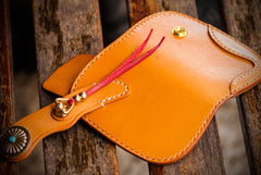Handmade Leather Biker Mens Cool Car Key Wallet Coin Wallet Pouch Car KeyChain for Men