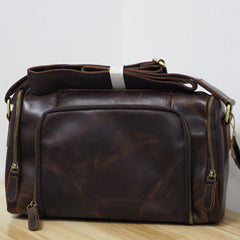 Cool Leather Small Mens Barrel Side Bag Bucket Shoulder Bag Messenger Bag for Men - iwalletsmen
