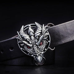 Handmade Genuine Leather Punk Rock Dragon Mens Cool Men Biker Trucker Leather Belt