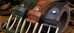 Handmade Genuine Leather Mens Leather Men Brown Black Belt for Men Cool Leather Belt