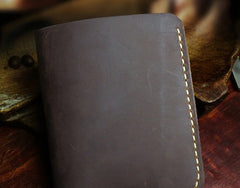 Handmade Leather Mens Cool Slim Leather Wallet Men billfold Wallets Bifold for Men