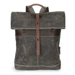Waxed Canvas Mens Cool Backpacks Canvas Travel Backpack Canvas School Backpack for Men - iwalletsmen