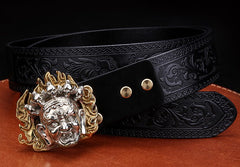 Handmade Genuine Custom Cool Leather Mens Leather Men Black Belt for Men