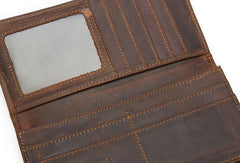 Vintage Mens Leather Long Wallet Cool Bifold Long Wallet Clutch For Men - iwalletsmen