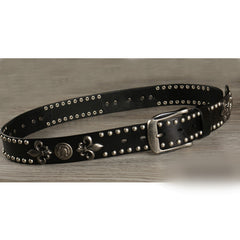 Handmade Genuine Custom Punk Biker Leather Mens Leather Men Belt for Men - iwalletsmen