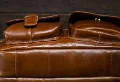 Leather Mens Briefcase Messenger Bag Business Handbag Shoulder Bags for Men - iwalletsmen