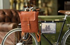 Handmade Leather Mens Women Cool Backpack Sling Bag Large Brown Travel Bag Hiking Bag for men