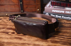 Leather Men Fanny Pack Small Waist Bag Hip Pack Belt Bag Bumbag for Men