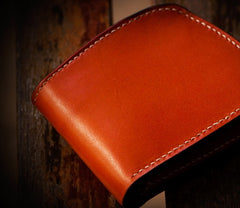 Handmade Leather Bifold Mens billfold Wallet Cool Slim Wallet Biker Wallet for Men