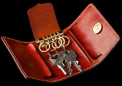 Handmade Leather Tooled Mens Cool Car Key Wallet Car Key Holder Car KeyChain for Men
