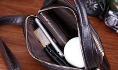 Leather Small Handbag Messenger Bag Shoulder Bag For Men - iwalletsmen