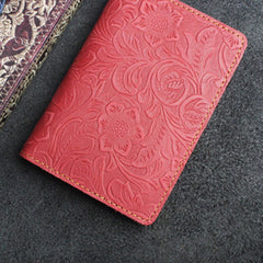 Handmade Leather Floral Mens Cool billfold Wallet Passport Card Holder Small Card Slim Wallets for Men