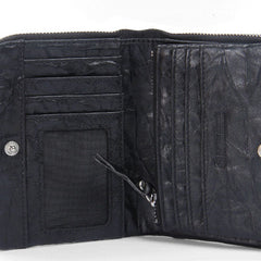 Handmade Leather Mens Cool Long Leather Wallet Zipper Wristlet Clutch Wallet