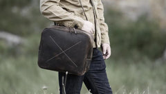 Handmade Leather Mens Cool Backpack Messenger Bag Briefcase Work Bag Business Bag for men