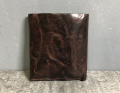 Handmade Leather Mens Cool billfold Leather Wallet Men Small Wallets Trifold for Men