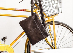 Genuine Leather Mens Cool Messenger Bag iPad Bag Chest Bag Bike Bag Cycling Bag for men