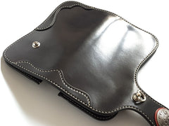 Handmade Leather Biker Wallet Mens Cool Chain Wallet Trucker Wallet with Chain
