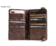 Genuine Leather Mens Cool billfold Leather Wallet Men Cards Wallets Bifold for Men