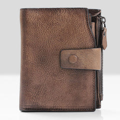 Handmade Mens Cool billfold Leather Wallet Men Small Slim Wallets Bifold for Men - iwalletsmen