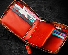 Handmade Mah¨¡k¨¡la Leather Brown Biker Wallet Mens Cool billfold Chain Wallet Trucker Wallet with Chain