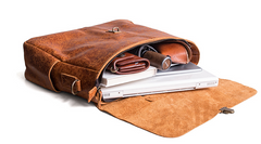 Genuine Leather Mens Cool Messenger Bag Work Bag Satchel Bag Briefcase Bag for men