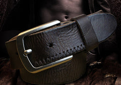 Handmade Genuine Leather Mens Leather Men Brown Black Belt for Men Cool Leather Belt
