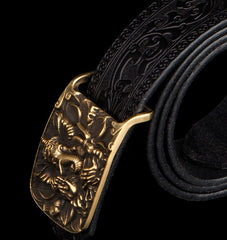Handmade Genuine Leather Mens Belt Custom Cool Leather Men Black Belt for Men